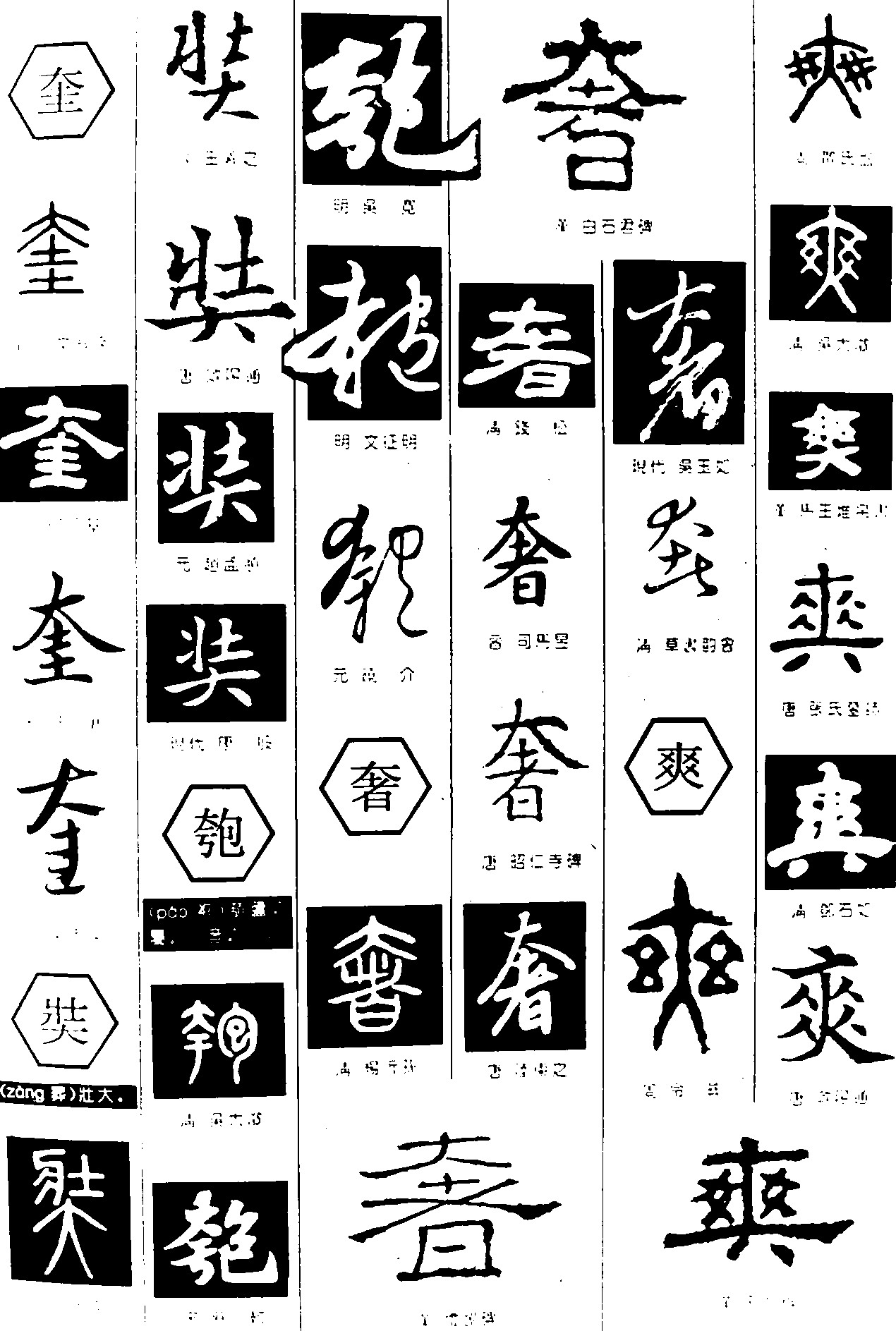 奎奘匏奢爽