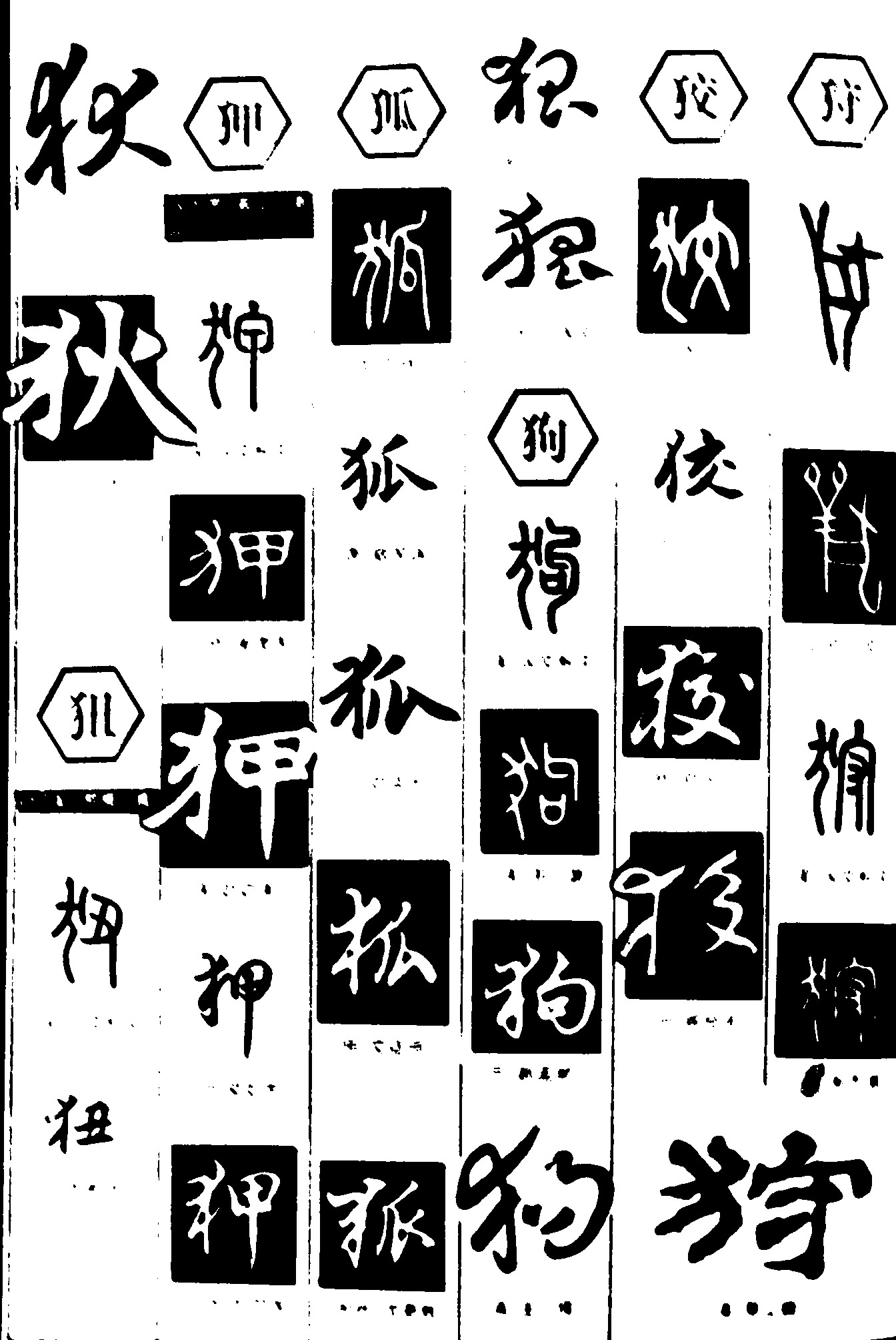 狄狙狎狐狡狩