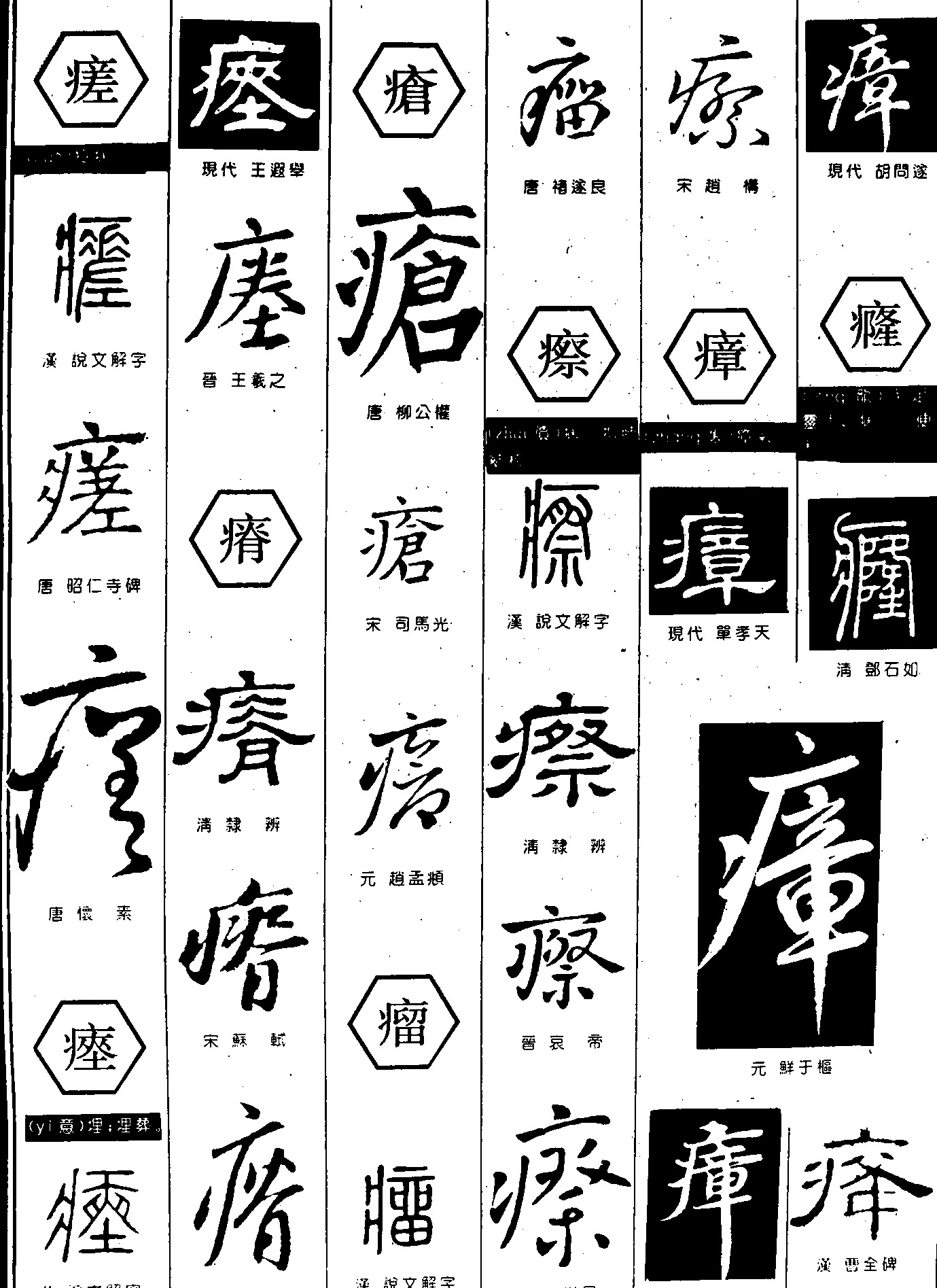 瘥疮瘤瘵瘅癃