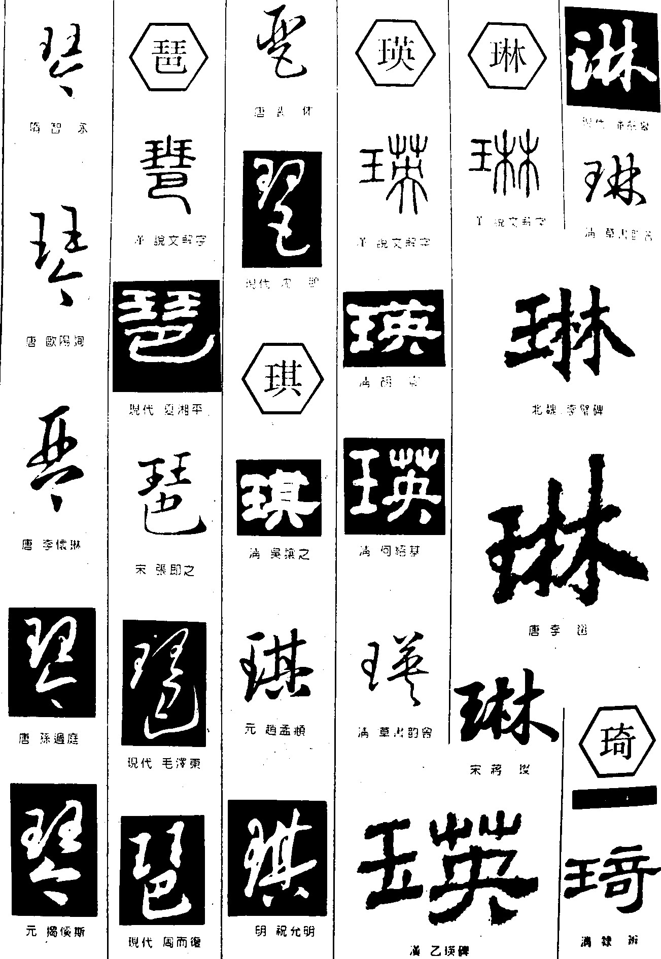 琴琶琪瑛琳琦