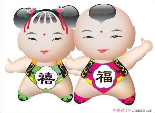 吉祥物男女孩童